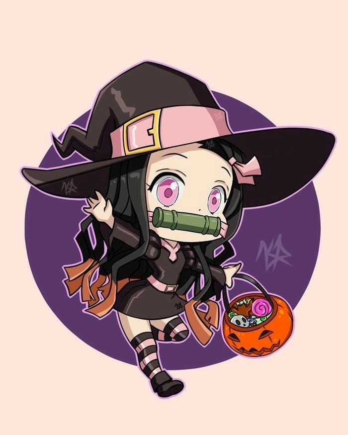 Cài đặt ngay hình nền nezuko cute chibi cho điện thoại