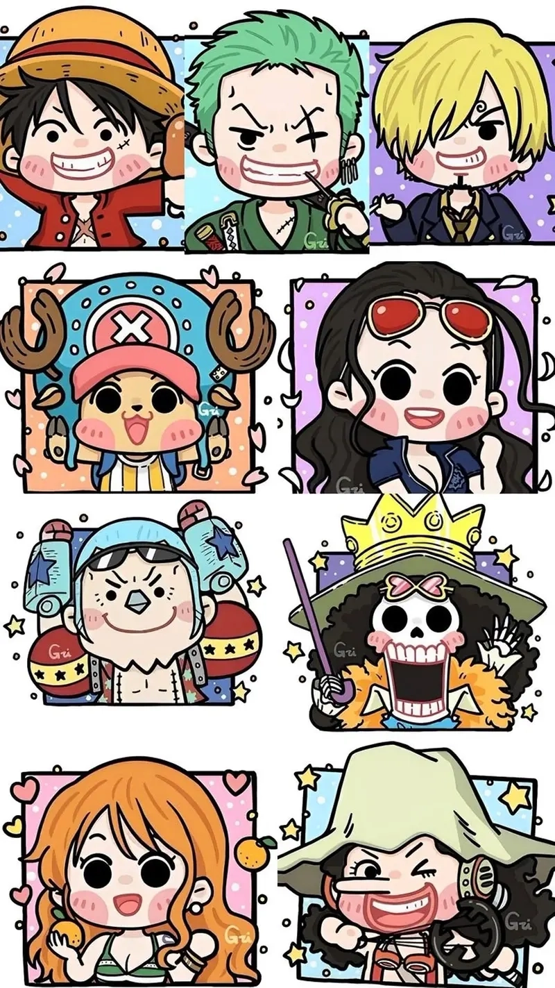 Ngắm nhìn hình one piece chibi đầy màu sắc cực thú vị
