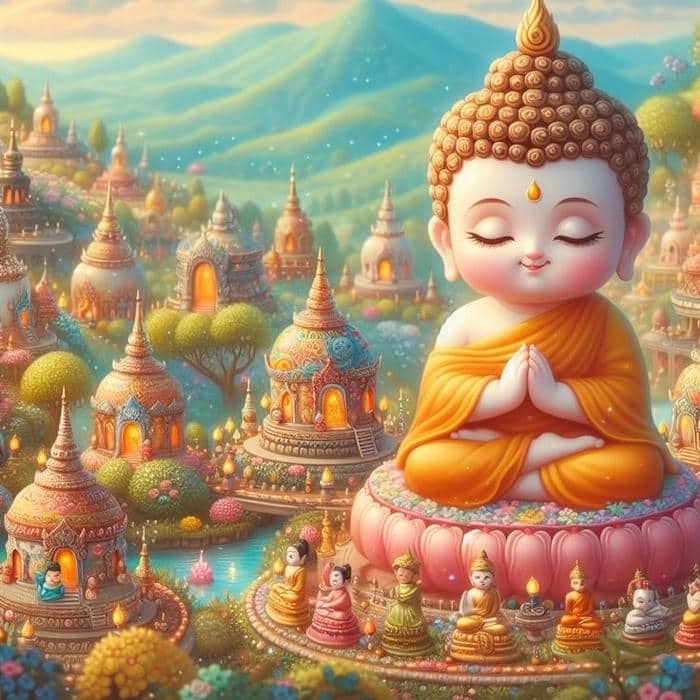 Sự uy nghi kết hợp hài hòa nét dễ thương từ phật tổ chibi
