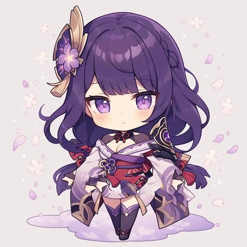 Ngắm nhìn raiden shogun chibi art đầy sáng tạo và dễ thương