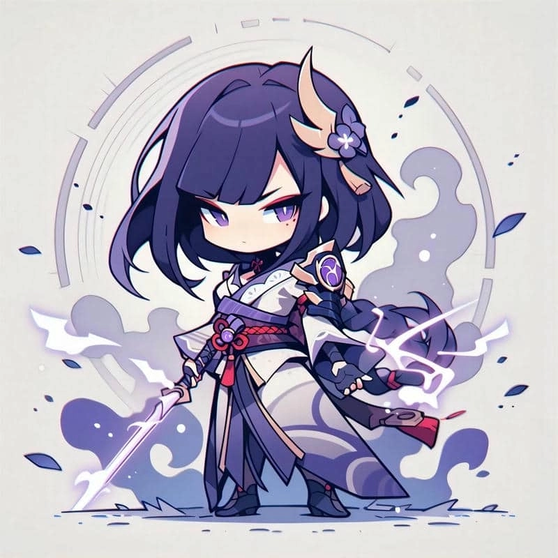 Ảnh chibi raiden shogun crying buồn mà vẫn dễ thương