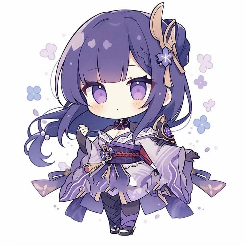 Ngắm Raiden chibi siêu cute chuẩn phong cách Genshin