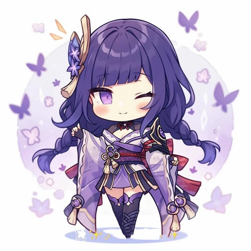 Bộ ảnh chibi raiden shogun cực hot cho tín đồ Genshin