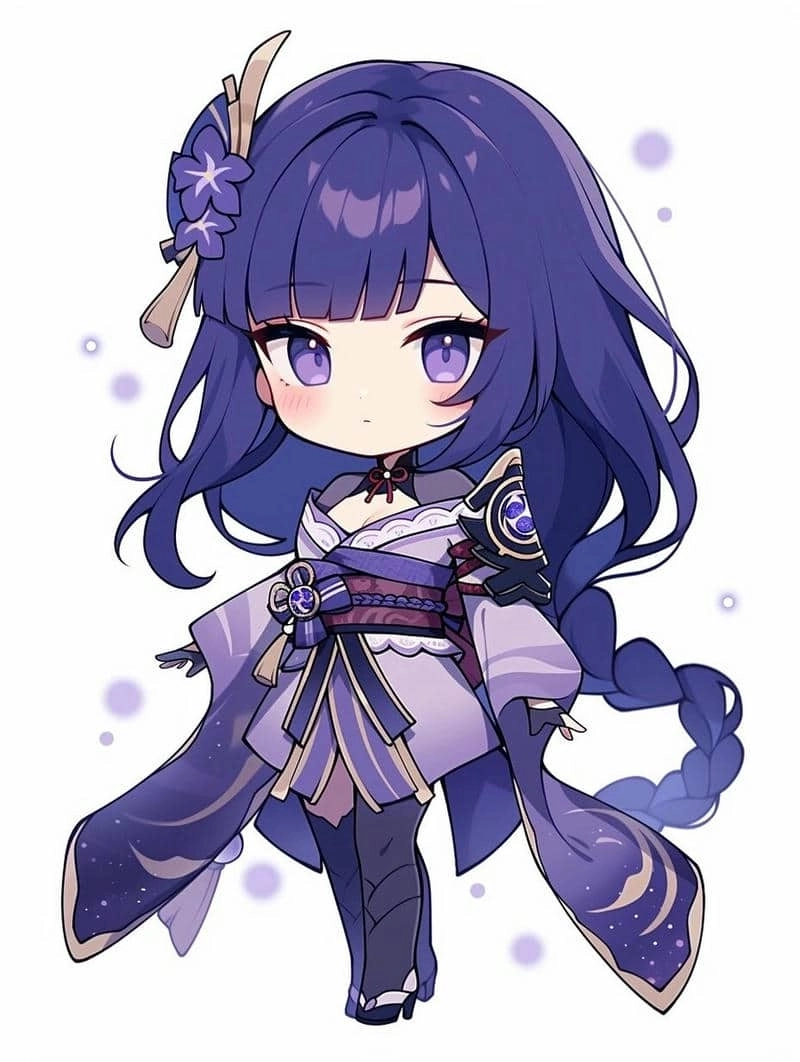 Tải về raiden shogun chibi transparent png siêu dễ thương