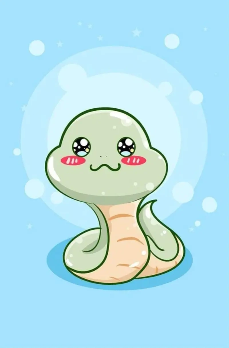 Rắn chibi cute tết tươi tắn rực rỡ chào xuân mới