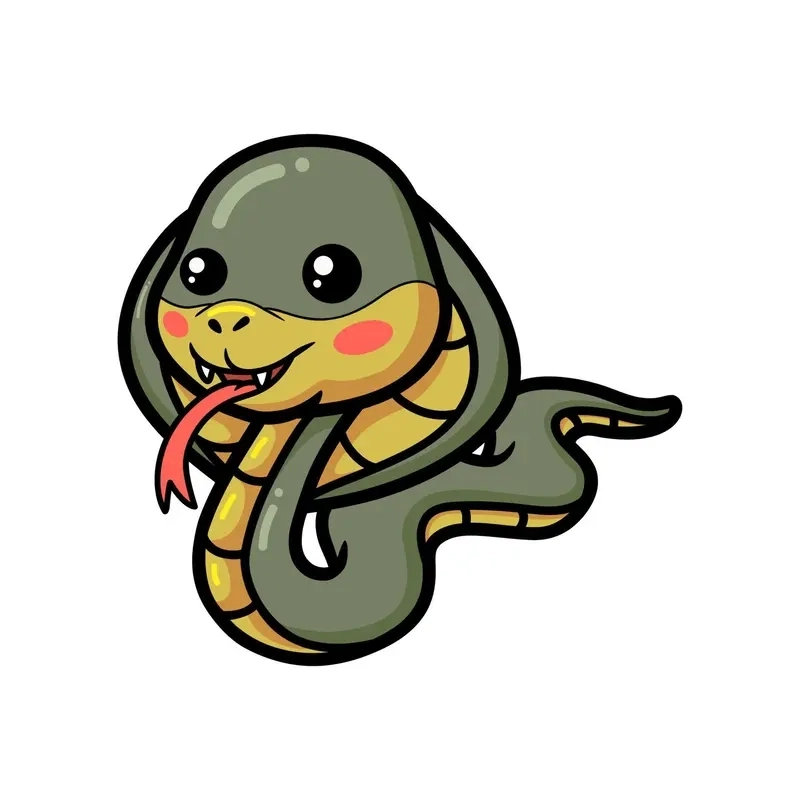 Hình ảnh con rắn chibi bắt mắt mang đậm chất tết
