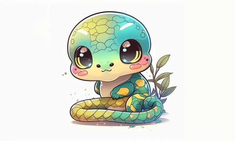 Ảnh rắn chibi cute đáng yêu để chia sẻ liền tay