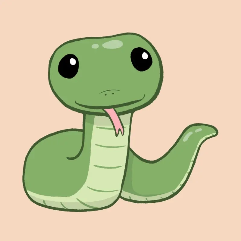 Cách vẽ rắn chibi cute siêu dễ ai cũng làm được