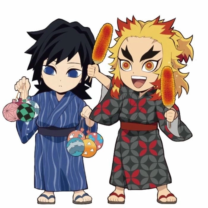 Khoảnh khắc ngọt ngào của Mitsuri and Rengoku chibi dễ thương