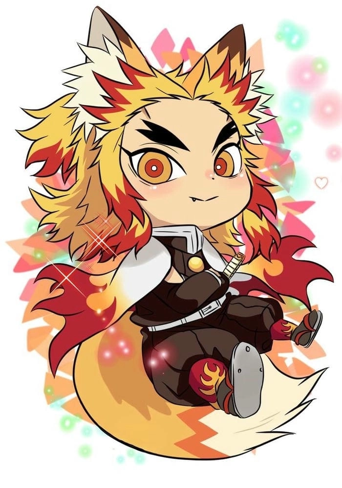 Ngắm nhìn Rengoku Kyoujurou chibi tỏa sáng với ánh lửa nhiệt huyết