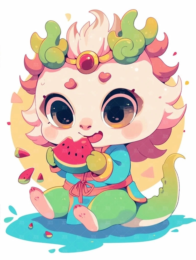 Rồng chibi đơn giản mà vẫn đẹp mê ly dành cho bạn yêu cute
