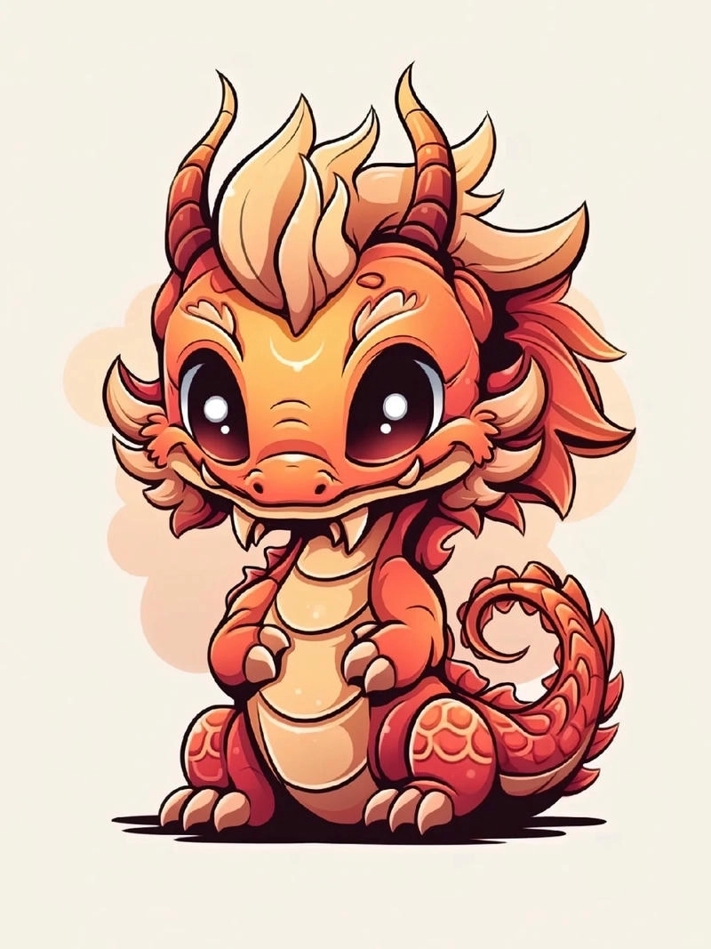 Rồng chibi dễ vẽ nhanh chóng và sinh động với vài nét cơ bản