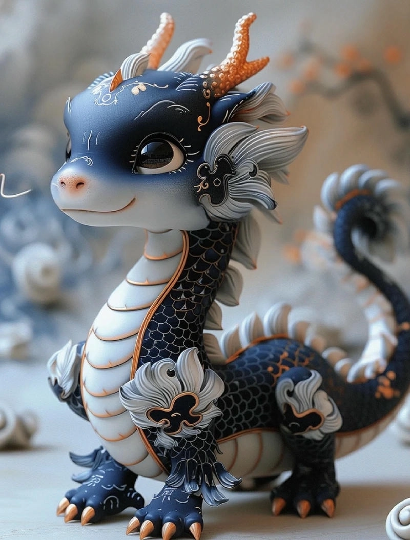 Rồng chibi 3d sống động và đầy màu sắc khiến bạn mê mẩn