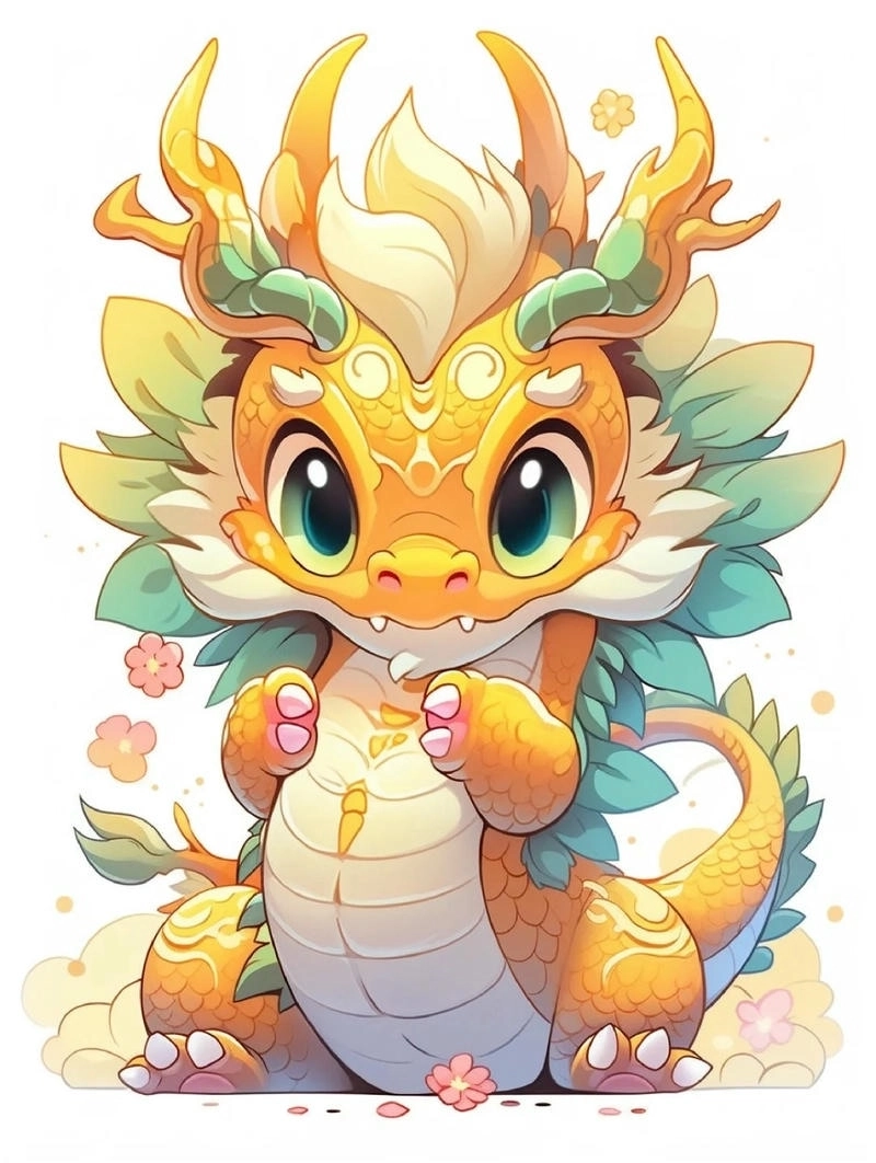 Con rồng chibi đáng yêu mang phong cách hoạt hình độc đáo