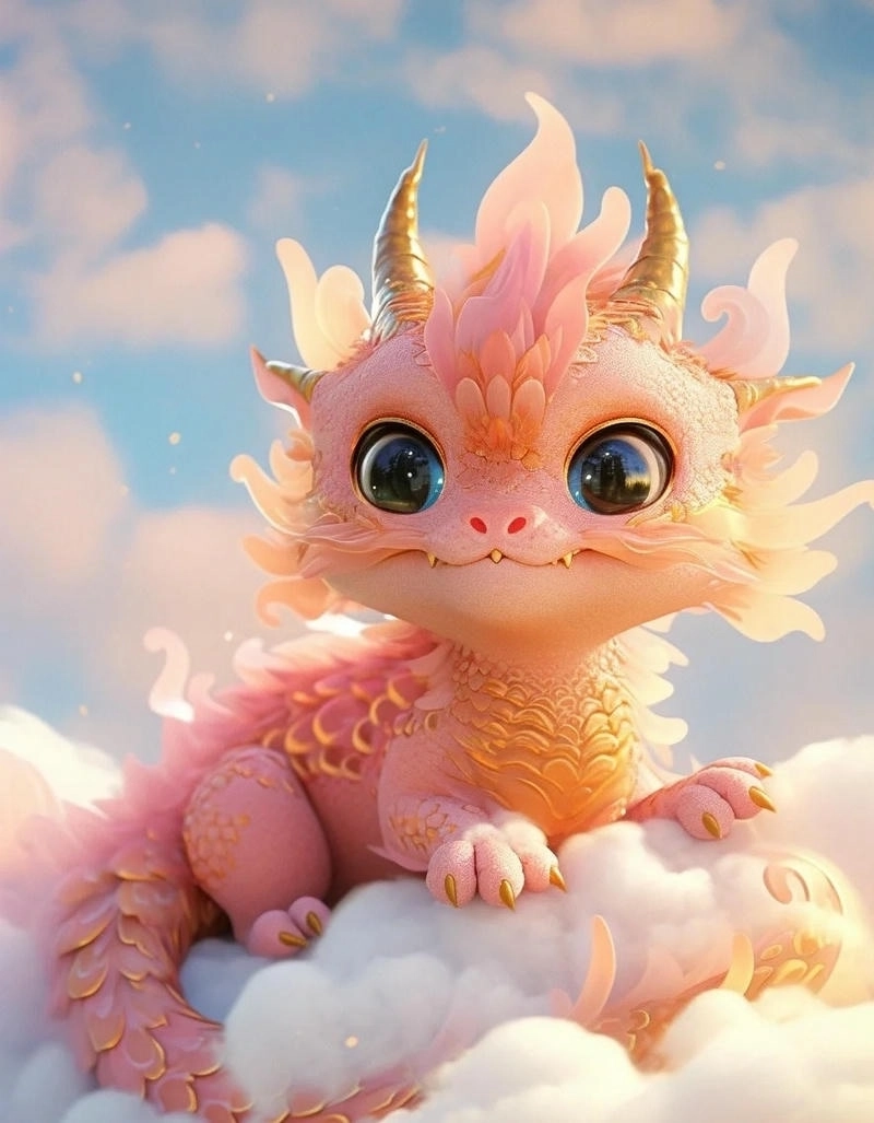 Rồng chibi cute xinh xắn đầy màu sắc cho tín đồ anime