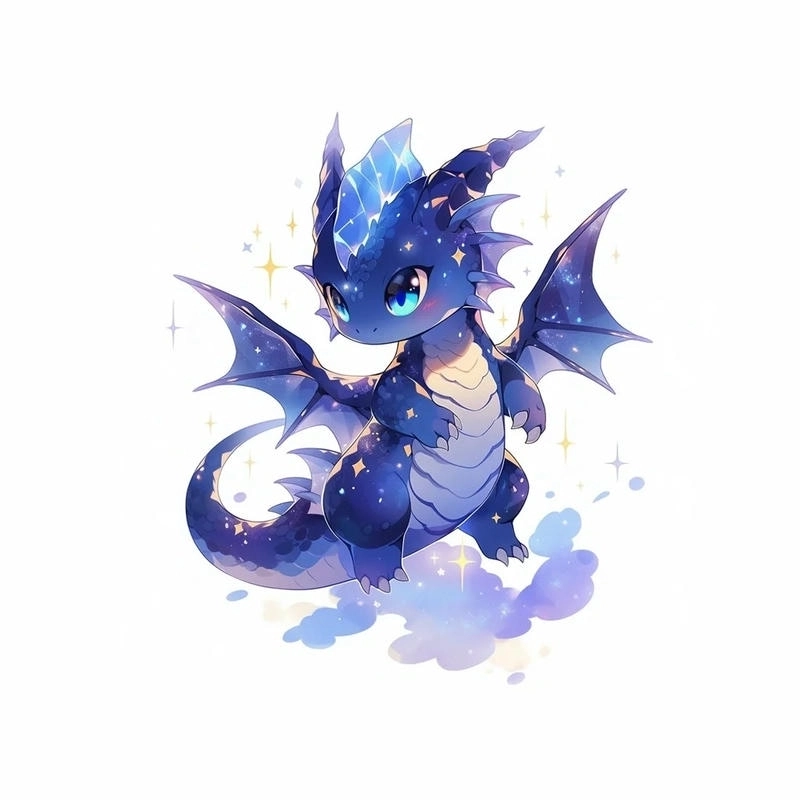 Rồng chibi anime với phong cách Nhật Bản siêu dễ thương
