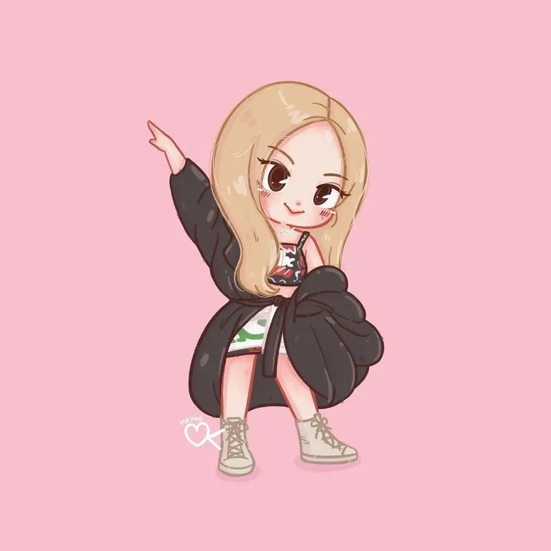 Rose Black Pink chibi phiên bản dễ thương không thể rời mắt