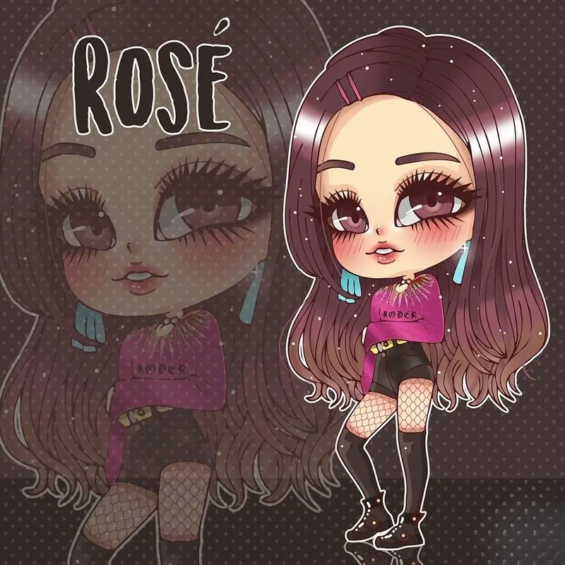 Blackpink Rose chibi thể hiện thần thái cuốn hút riêng biệt