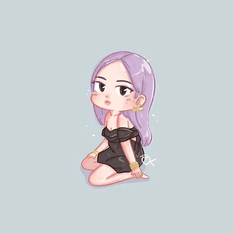 Blackpink Rose chibi drawing được vẽ tinh tế cực nghệ thuật
