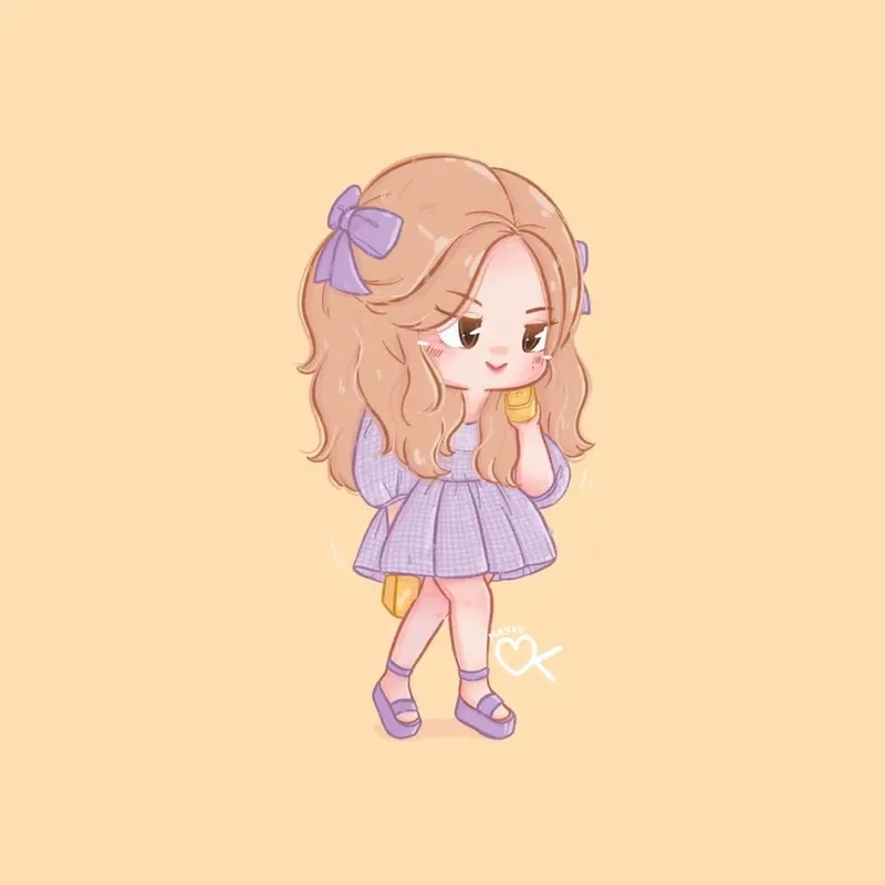 Ảnh Rose Blackpink cute chibi làm nền cực đẹp cho điện thoại