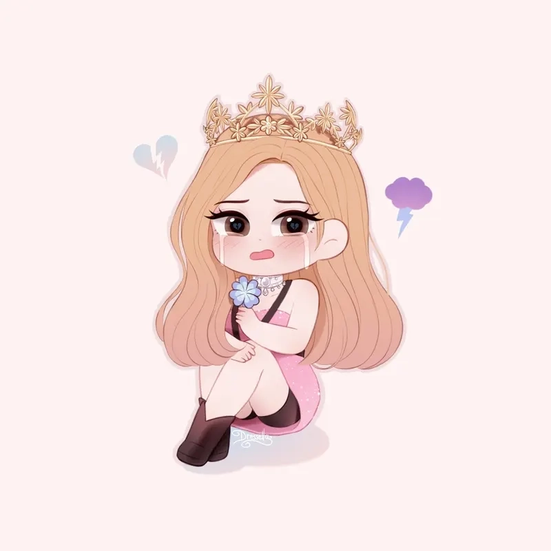Rosé chibi đáng yêu với phong cách idol Hàn Quốc