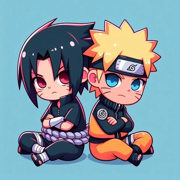 Hình ảnh naruto và Sasuke chibi cực kỳ đáng yêu