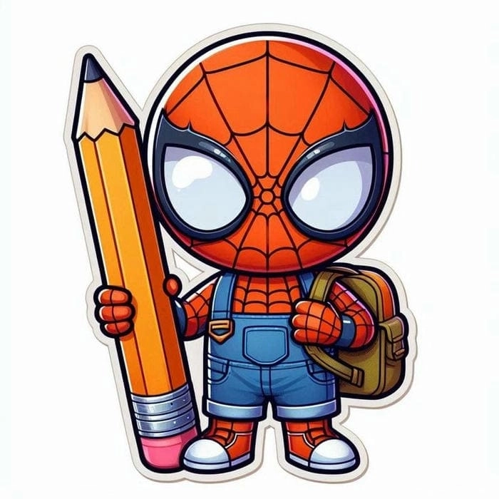 Hình vẽ spider man chibi chi tiết và sống động từng nét