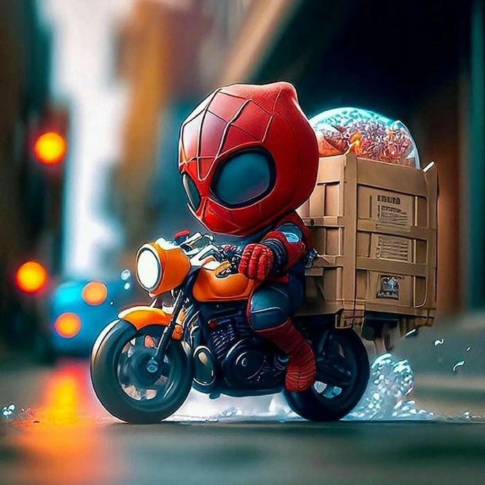 Spider man cartoon chibi chuẩn hoạt hình siêu dễ thương
