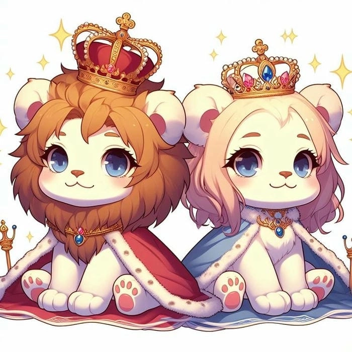 Con sư tử chibi nhỏ nhắn nhưng tràn đầy năng lượng tích cực