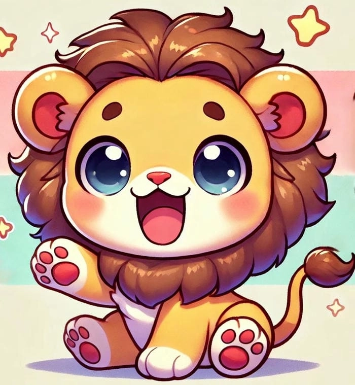 Hình chibi cung sư tử thể hiện cá tính mạnh mẽ và đáng yêu