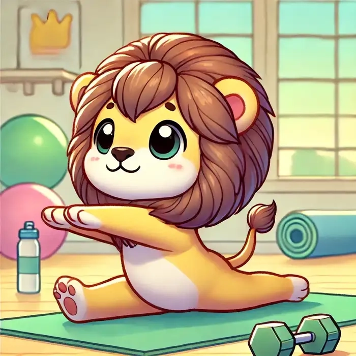 Con sư tử chibi nhỏ nhắn nhưng tràn đầy năng lượng tích cực