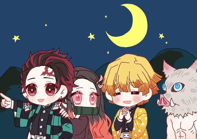 Bộ ảnh dễ thương Muichiro x Tanjiro chibi siêu hot