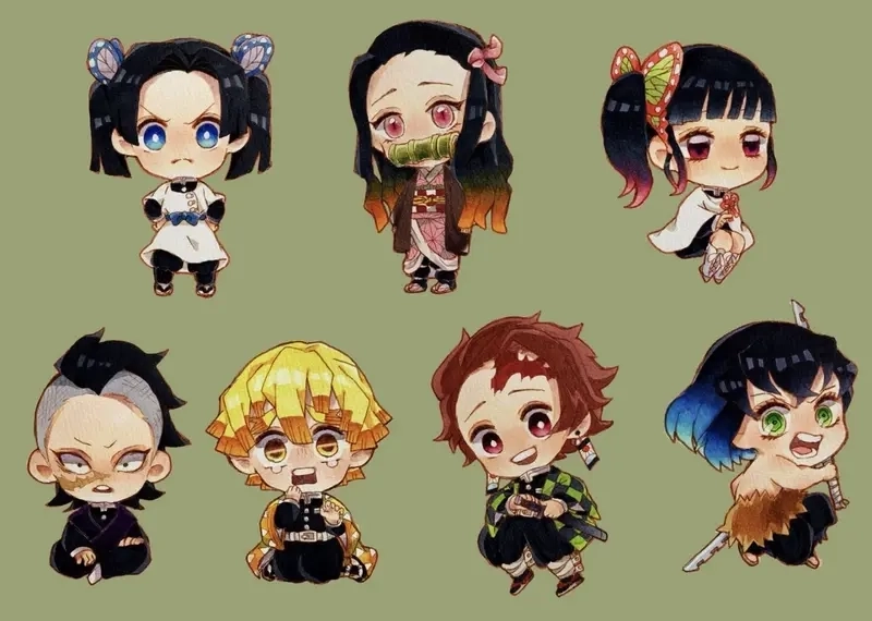 Chiêm ngưỡng tranh thanh gươm diệt quỷ chibi cute đáng yêu
