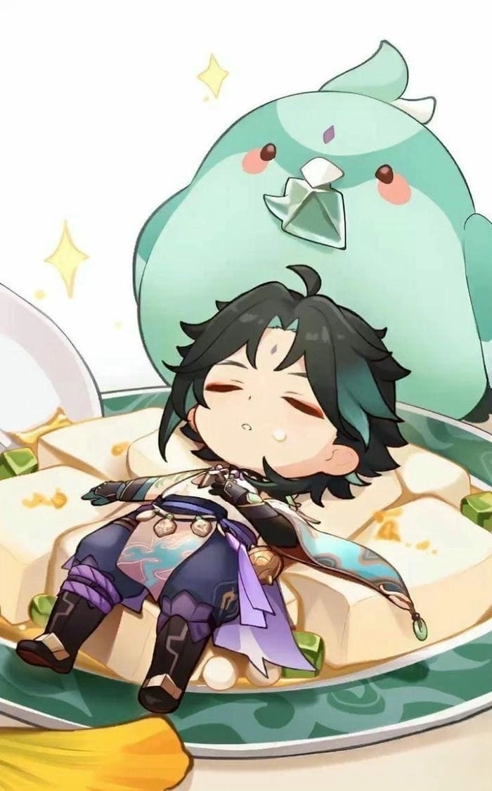 Thế giới Genshin Xiao chibi đáng yêu chuẩn style anime