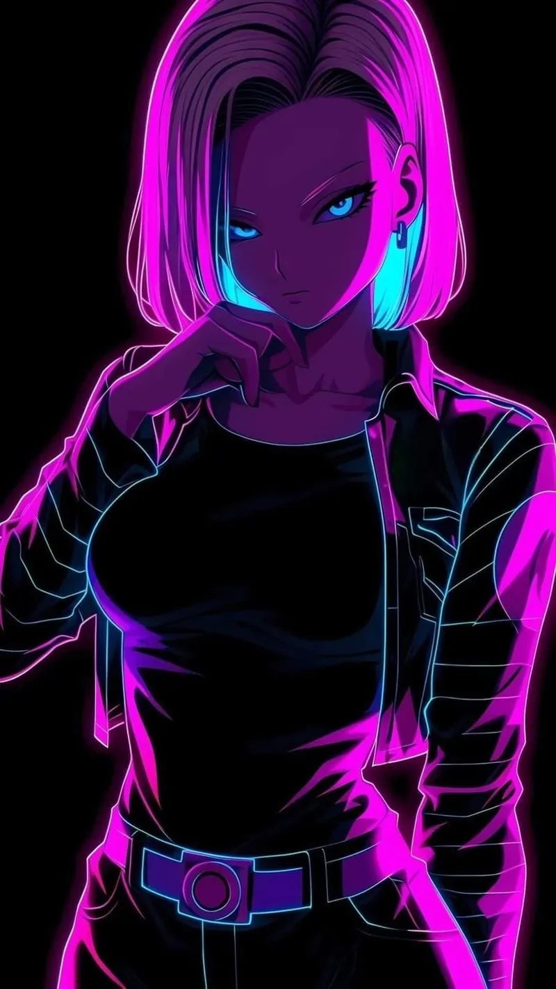 Hình ảnh Android 18 long hair được fanart tái hiện đầy sáng tạo