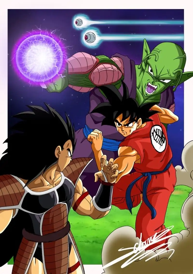 Gohan Vs Raditz đòn tấn công bất ngờ khiến Raditz bị sốc