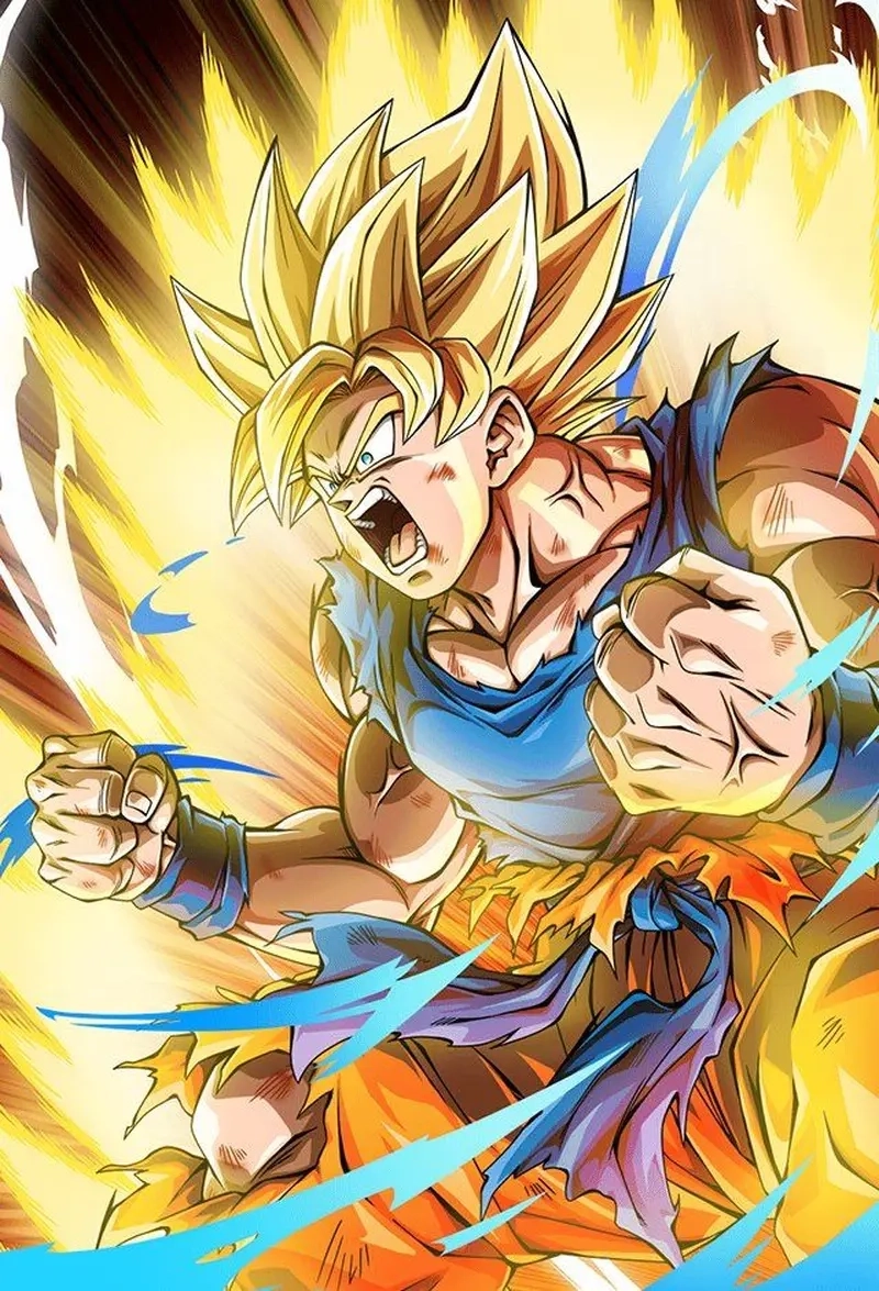 Ssj Goku bùng nổ năng lượng siêu saiyan huyền thoại