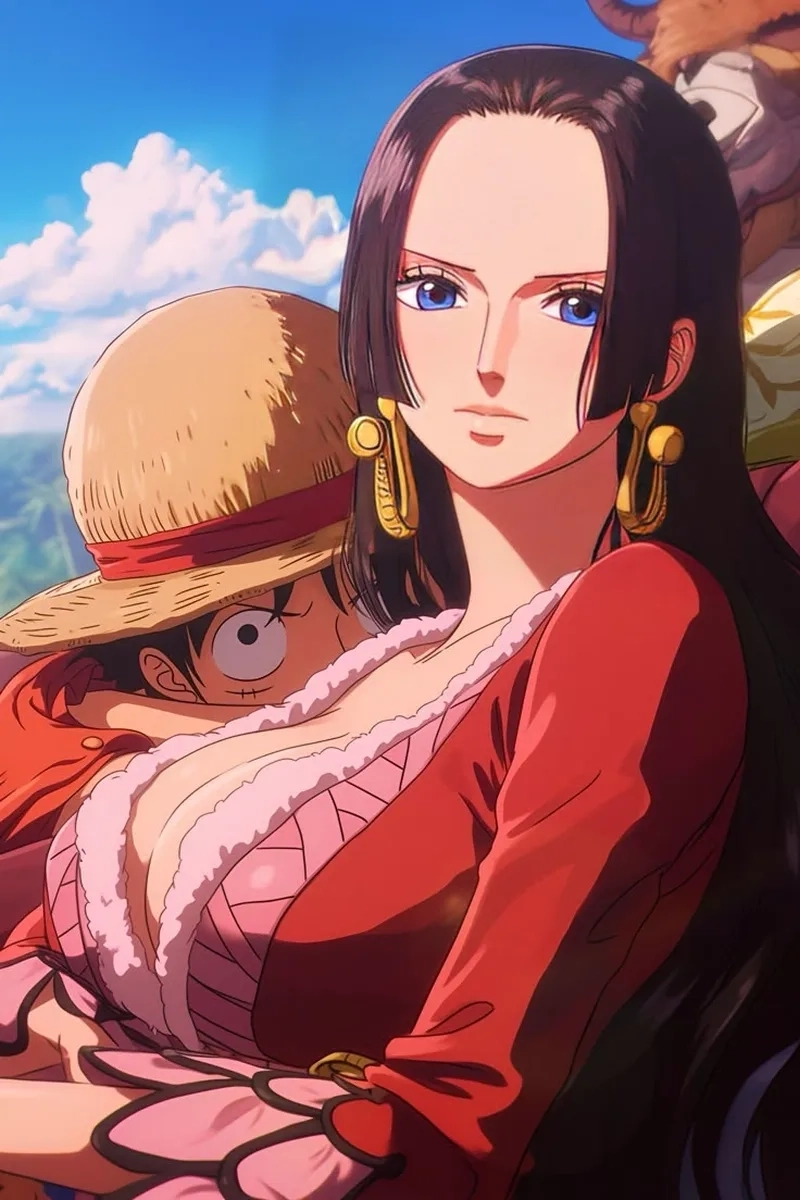 Hình Luffy và Boa Hancock là khoảnh khắc sự dịu dàng chạm mặt mạnh mẽ
