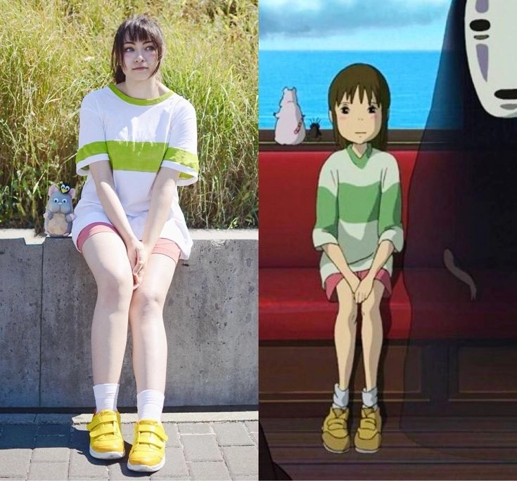 Chihiro cosplay với trang phục đơn giản nhưng đậm chất điện ảnh