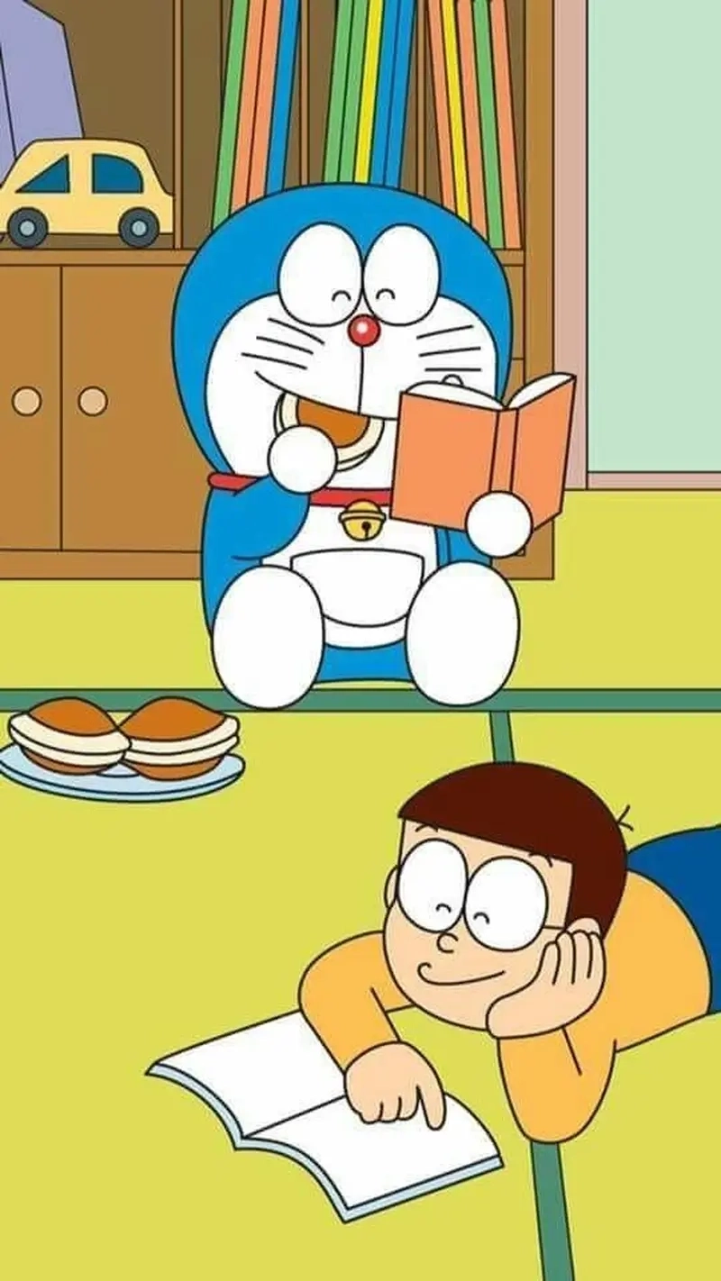 Hình Doraemon và Nobita ghi lại khoảnh khắc đáng yêu tuổi học trò