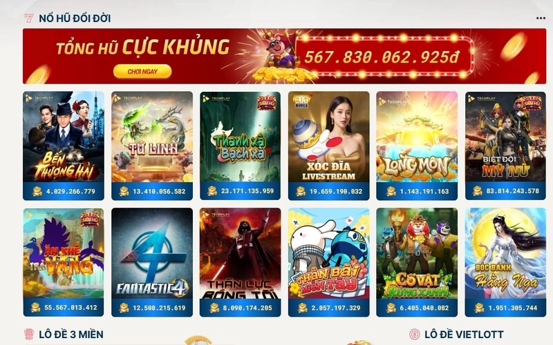 Giới thiệu tổng quan về sảnh game Nổ hũ tại Sin88