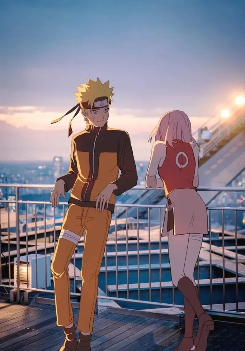 Naruto Uzumaki Sakura Haruno sát cánh bên nhau trong mọi chiến đấu