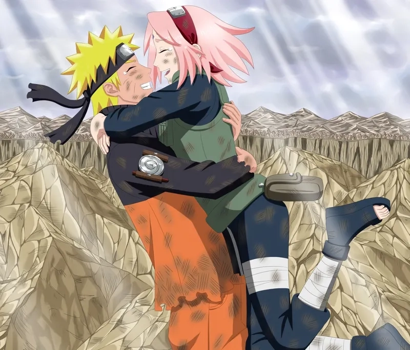 Khoảnh khắc Sakura ôm Naruto chan chứa sự cảm thông và gắn bó