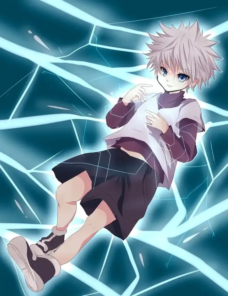 Killua anime nổi bật với biểu cảm lạnh lùng và đáng yêu