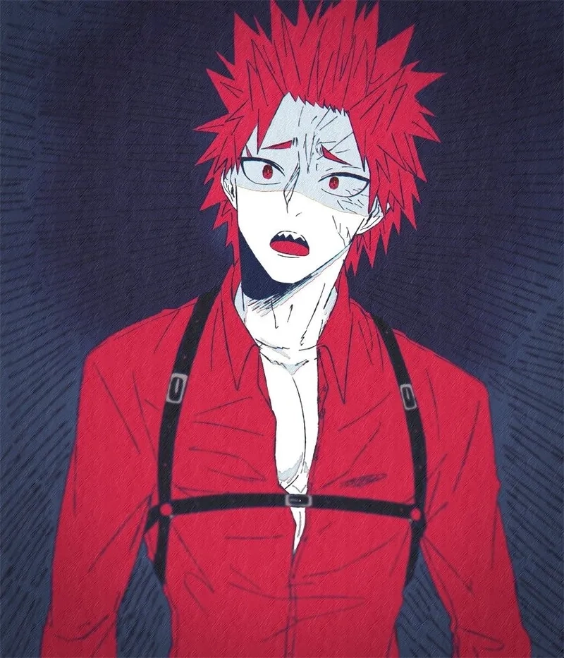 Kirishima với tạo hình mạnh mẽ và nụ cười truyền cảm hứng