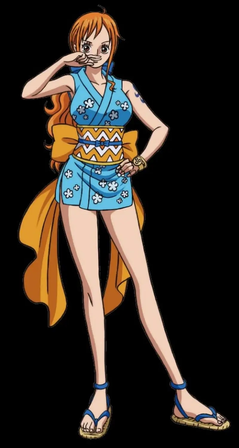 Nami One Piece Red khoác bộ kimono đỏ rực rỡ cùng lá bài cảm xúc