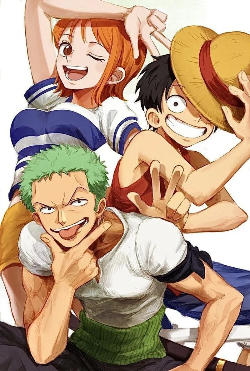 Nami Luffy One Piece thể hiện mối quan hệ đồng đội bền chặt