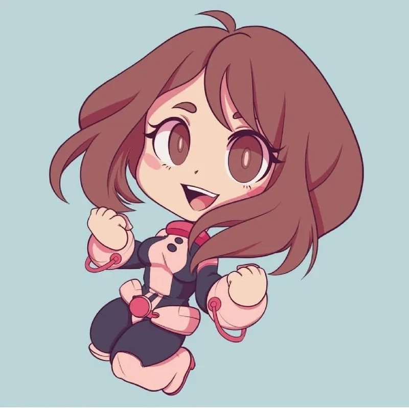 Ochako Uraraka chibi siêu đáng yêu trong từng nét vẽ