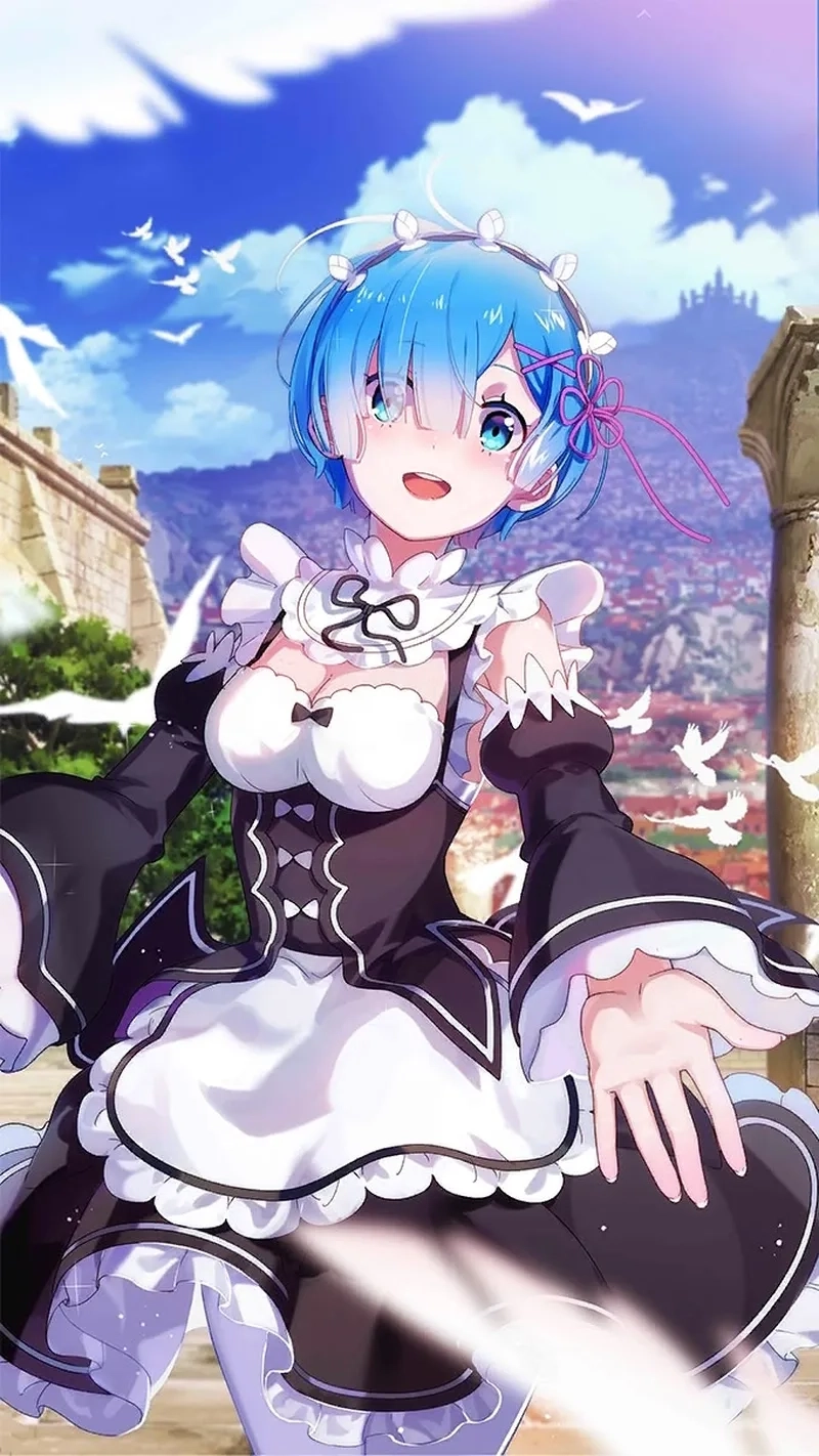 Hình ảnh anime Rem với nét buồn nhẹ nhàng đầy cuốn hút