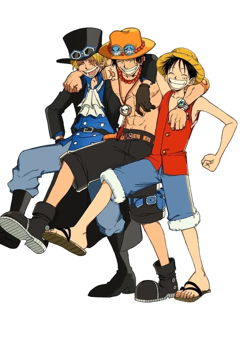 Ace Sabo Luffy ngầu với tư thế sẵn sàng chiến đấu